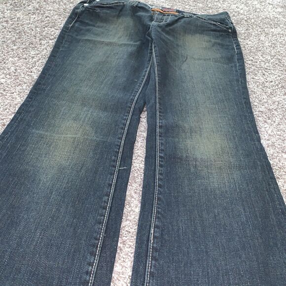 Mossimo Size 9 Women’s Bootcut Dark Wash Green Denim Jean Premium Denim Long - Picture 2 of 9